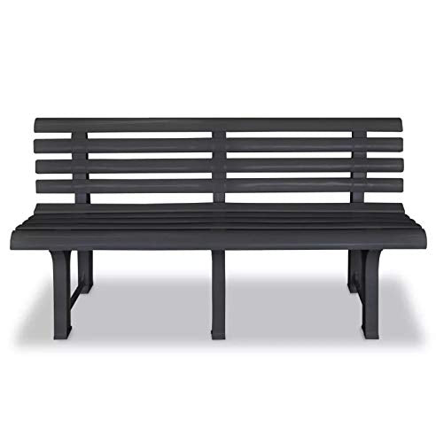 Zerone Panchina da Giardino con Braccioli Curvati Elegante Robusta Classica Panca Arredi da Esterno Sedute,Panca da Giardino in Legno massello+Acciaio 125 x 53 x 77 cm Antracite