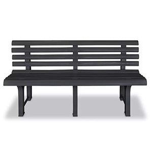 Zerone Panchina da Giardino con Braccioli Curvati Elegante Robusta Classica Panca Arredi da Esterno Sedute,Panca da Giardino in Legno massello+Acciaio 125 x 53 x 77 cm Antracite