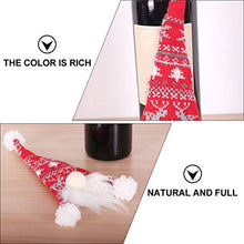 UPKOCH 4 Pezzi Maniche per Bottiglie di Vino Copri Bottiglie per Cappelli da Babbo Natale Porta Posate Mini Cappelli di Agrifoglio E Bacche di Natale per Decorazioni da Tavola per Feste