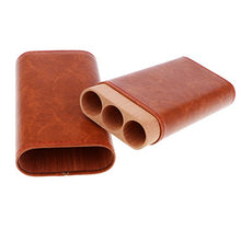 Hellery Affari Affari Sigaro Scatola Da Viaggio In Pelle E Legno Sigaro Humidor # 1 - # 3, 180 x 80 x 35 mm