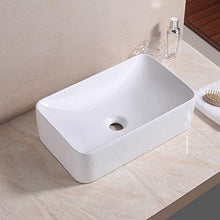 Bacino da bagno, per Home Hotel Villa Restaurant, 18,9 pollici * 11,4 pollici, lavabo in ceramica bianca di alta qualità per guardaroba, lavabo da appoggio