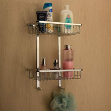 HYYDP Parete Porta Salviette Bagno Triangolare Bagno Cremagliera a Doppio Strato Gancio 304 Mensola Bagno Rettangolare in Acciaio Inox, Cornice angolare a Parete Decorazione Domestica