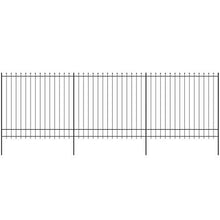 Palizzata di Sicurezza Appuntita in Acciaio 600x200 cm Nera Articoli di ferramenta Barriere e recinzioni Pannelli per recinzioni