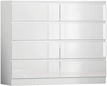 8 cassetti moderni armadi scandinavi grandi cassetti capacità da letto armadietti di immagazzinaggio,White