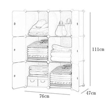 Armadio semplicità 6-Gitter Wardrobe Locker Organizzatore di Plastica Ripiani 6 Porte Deeper Cube Abbigliamento Home Camera Blu 76X47X111CM MXJ61