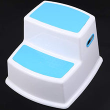 Katigan Sgabello per Bagno,Sgabello per Bambini,Sgabello per Allenamento Vasino, Sgabello per Bambini, Sgabello per Lavello da Cucina,Sgabello per Bambini Un Doppia Altezza Sicuro Blu