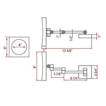 OMLTER LED Specchio Trucco Wall Mount, 10x Ingrandimento Pieghevole Unico Lato Bellezza Specchio con Luci, 8" Specchio Parete per Hotel Bagno, Acrilico Telaio
