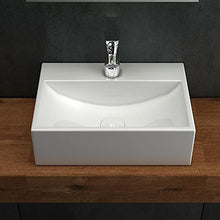 Alpenberger - Lavabo con rivestimento antibatterico in ceramica, 36 x 25 cm, da appendere o da appoggio, con rivestimento nano e design elegante