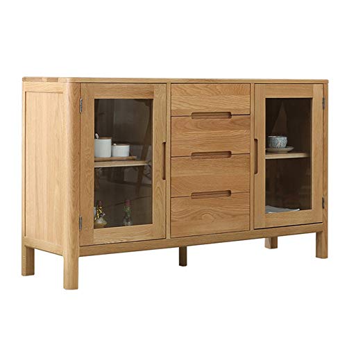 MOMIN Credenza con Cassetti Cabinet Console White Oak Buffet Server Tabella Governo Ingresso Governo di immagazzinaggio Porte Soggiorno-Pranzo per Soggiorno Camera da Letto