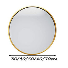 Specchio da Bagno Rotondo a Parete per mobili da Bagno | Specchio da Barba per Il Trucco | Specchio da Parete con Cornice in Metallo Dorato | Disponibile 30-70 cm