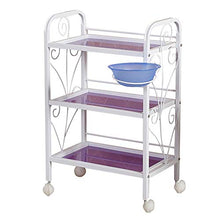 YIN YIN Carrello per Ripiani Carrello portaoggetti, Supporto da Pavimento in Ferro battuto Facile da Pulire Moda Semplice Multistrato Salone Parrucchiere mensola Bagno, 2 Colori 51X33X81CM Carrello a