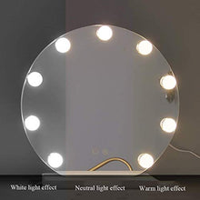 Chenbz Specchio cosmetico Rotondo, LED Bagno Leggero Specchio da Parete WC Specchio da Bagno Specchio a Muro