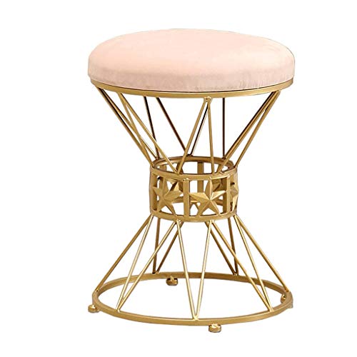 Mobili per la casa e Giardino Sgabello per Trucco Moda, Sgabello per Vestire ottomana, poggiapiedi Rotondo Imbottito per Soggiorno Camera da Letto Coffee Shop-Rosa, 35x45cm Ottomani da Cucina