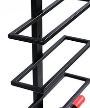 Yaheetech Portabottiglie Vino da Parete Scaffale Metallo Vino Porta 10 Bottiglie di Altezza 126 cm Nero