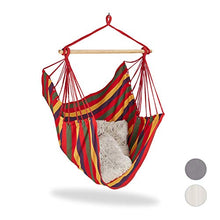 Relaxdays Sedia Sospesa, Moderna, Sgabello in Cotone per Bambini & Adulti Indoor & Outdoor, Fino a 150 kg, Multicolore