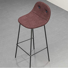 XIAOYAN Sgabelli da Bar Sgabello con Schienale Bianco, Spugna Cuscino Sedia da Pranzo Cucina | Gambe in Metallo Nero | Sedile in Lino | Carico Massimo 150 kg (Colore: Rosso Scuro, Dimensioni: 75 cm)