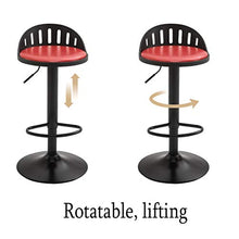 WDX- Bar Stool Bar Stool Moda Creativa Bar Chair Casa Schienale Alto Seggiovia Bar Stool Rotante ad Alta Sgabello Sgabello Colazione Ristorante Ascensore Sgabello Confortevole (Color : Red)