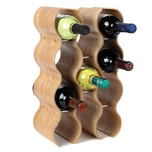 ZLASS Portabottiglie, portabottiglie in Legno Ondulato da appoggio impilabile, portabottiglie Decorativo a Quattro Strati per 14 Bottiglie per scrivania, Cucina, Armadio, Frigorifero