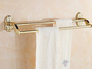 MBYW Portasciugamani Moderno Alto carico Portasciugamani Elegante da Bagno Mensola portaoggetti Porta Asciugamani, Stile Europeo, portaoggetti per Pioggia, Doppio portasciugamani, Oro 59 cm