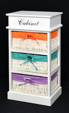 ts-ideen - Cassettiera comò con 3 cesti dalla fodera colorata, colore: Bianco, Arancio, Verde, Lilla