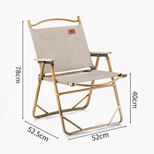 PPBB Khaki Outdoor Lega di Alluminio venatura del Legno Campeggio Portatile Singola Pesca Pieghevole Piccola Sedia per Campeggio, Giardino, Pesca - Supporto 120 kg