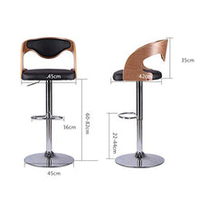 AYQ- Sedia da Bar in Ferro, Sedia da Ufficio Regolabile Girevole Sedia da Libro Sedia da Computer Schienale in Legno Poltrona retrò Altezza 60-82 cm Sedia da Reception (Color : Brown)