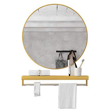 WLABCD Specchio, Bagno, Muro, Specchio per il Trucco, Toletta, 15.7 '' - 27.6 '' con Scaffale Rotondo Oro,70 Cm.