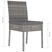 FAMIROSA Sedie da Pranzo per Giardino 2 pz in Polyrattan Grigio-5108