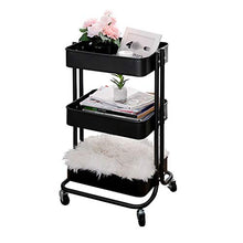 LYM &ripiano di stoccaggio Cucina Trolley, da Terra con carrucola Soggiorno Camera Bagno Multifunzione scaffalatura a 3 Strati Scaffale di Finitura