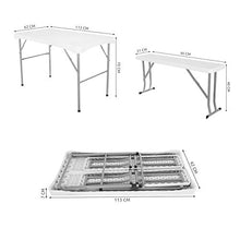 MT MALATEC Mobili da giardino con panchina da birreria, tavolo e panchina da campeggio, picnic, colore: bianco 9995