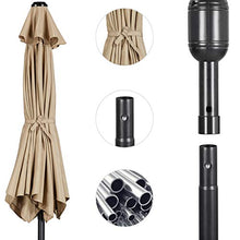 Yaheetech Ombrellone da Giardino Inclinabile con Manovella in Alluminio e Poliestere Impermeabile Anti UV da Esterno Spiaggia Terrazze Bar Balcone ø 261 x 240 cm Ecrù