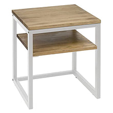 DS Dropshipping Comodino ECO Three 40x40 47cm con piano in legno massello 18 mm e gambe in acciaio laccato Bianco