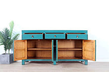 Yajutang credenza cassettiera cinese 4 ante 3 cassetti turchese