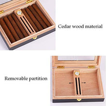 ZYING Cigar Humidor, Cedar Cigar Desktop Box con umidificatore e igrometro, Piano in Vetro for 15 (10-15 Cigars)