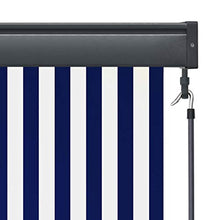 FAMIROSA Tenda a Rullo per Esterni 100x250 cm Blu e Bianca