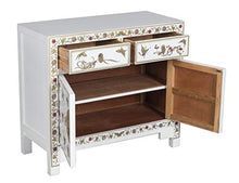 Fine Asianliving Credenza Cinese Farfalle Dipinti a Mano Bianca L90xP40xA80cm Armadio Cinese Cassettiera cinese Armadi cinesi Mobili Asia orientale90 x 80 x 40