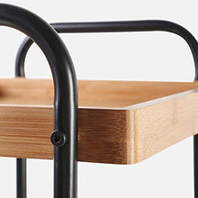 WangQ Scaffale casa in Legno di bambù Mobile conveniente Cucina Sala da Pranzo Soggiorno Balcone ripiano in Legno Colore 32X32X90cm carrellino Cucina (Color : Black)