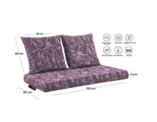 Belem Viola Tusco Set Cuscini 120x60 + schienali 60x60 pz.02 per Esterno/Interno arredo pallet da Giardino Divanetto per il tuo bancale Cuscini interno poliuretano Tessuto Lavabile Sfoderabile