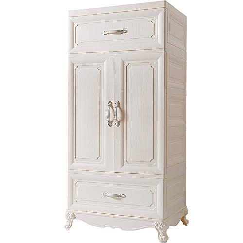 BGROESTWB Armadio Semplice Cassetto del Guardaroba Locker Grande capacità dei Bambini Europei del Bianco Closet Ufficio Camera per Corridoio Soggiorno (Color : White, Size : 128x60x41cm)