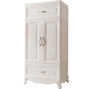 BGROESTWB Armadio Semplice Cassetto del Guardaroba Locker Grande capacità dei Bambini Europei del Bianco Closet Ufficio Camera per Corridoio Soggiorno (Color : White, Size : 128x60x41cm)