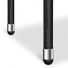 Deuba Tavolino da giardino in rattan nero 50x50x45cm piano in vetro lucido tavolo esterno balcone terrazzo patio