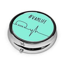 Scatola rotonda per medicina portatile, mini pillole in metallo, dispenser per pillole tascabili, borsa da viaggio, regalo per Van Lifeline