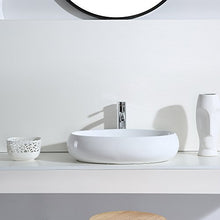 Eridanus Serie MALIE-B, Lavabo di Ceramica Bianco Lusso Lavandino Lavello Lavamano Lavabo da Appoggio Tondo Ovale Bacinella Lavandino Lavello per Bagno Casa Bidet Lavabo
