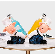 Ripiani per vino da appoggio Holder bottiglia di vino in Rustic Animal Sculpture & statua Vino Stand Crooked Hat Desktop Pig decorazione di arte resina ornamenti 8.2 pollici Piccolo portabottiglie