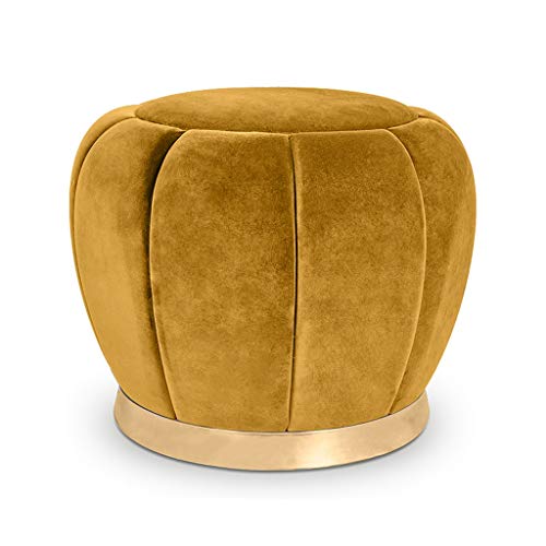 Mobili per la casa e Giardino Trucco Sgabello Seduta Poggiapiedi Poggiapiedi Sgabello Rotondo per sedie da Soggiorno Ottomani da Cucina (Colore : Giallo)