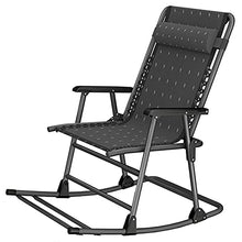 Sywlwxkq Sedia a Dondolo Pieghevole da Salotto Patio Piscina da Giardino Sedia Portatile da Esterno per Campeggio Pesca Spiaggia Lettini a gravità Zero Supporto 200 kg Nero