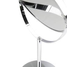 axentia Specchio da trucco da tavolo bifacciale rotondo, specchio cosmetico con faccia normale e faccia ingrandente 3x, Ø ca. 17 cm, argento