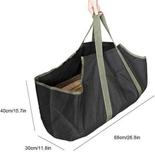 Namvo Porta legna da ardere Tronchi Borsa robusta e robusta in tela con manici per campeggio (nero + verde)
