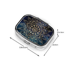 Scatola quadrata per pillole medicinali elegante color oro mandala blu galassia pillola organizer da viaggio per pillole integratori vitamine