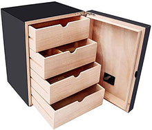 AMOYEE Scatola di Sigaro humidor Custodia Sigaro umidificatore Naturale Cedro Legno Grande capacità armadietto idratante armadietto idratante